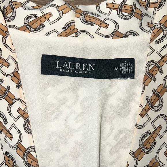 Ralph Lauren A-Line Midi Dress Equestrian Print Belted 16 | Office Career - Picture 2 of 11